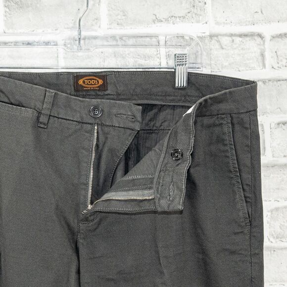 TOD'S Men's Chino Pants in Gray textured Size 38 Made in Italy - Picture 5 of 10